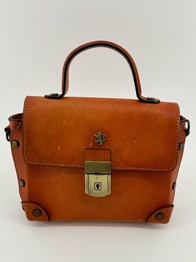 Pratesi  Top-Handle Leather Mini Bag in Cognac Brown